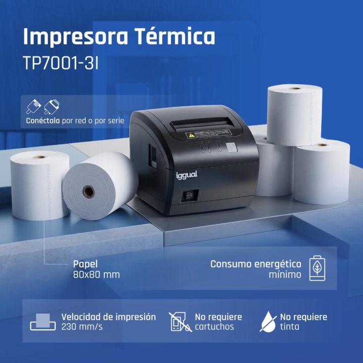 iggual Thermal Printer TP7001 USB+RS232+RJ45