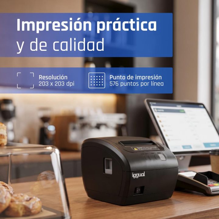 iggual Impresora térmica TP7001 USB+RS232+RJ45