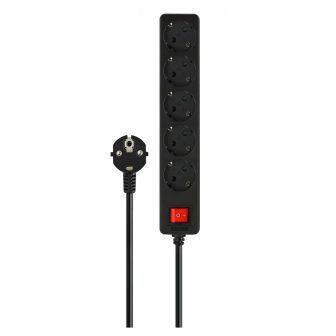 Regleta de 5 enchufes savio lz-15 black
