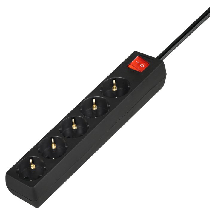 Multiplicador de 5 tomadas Savio LZ-15 preto