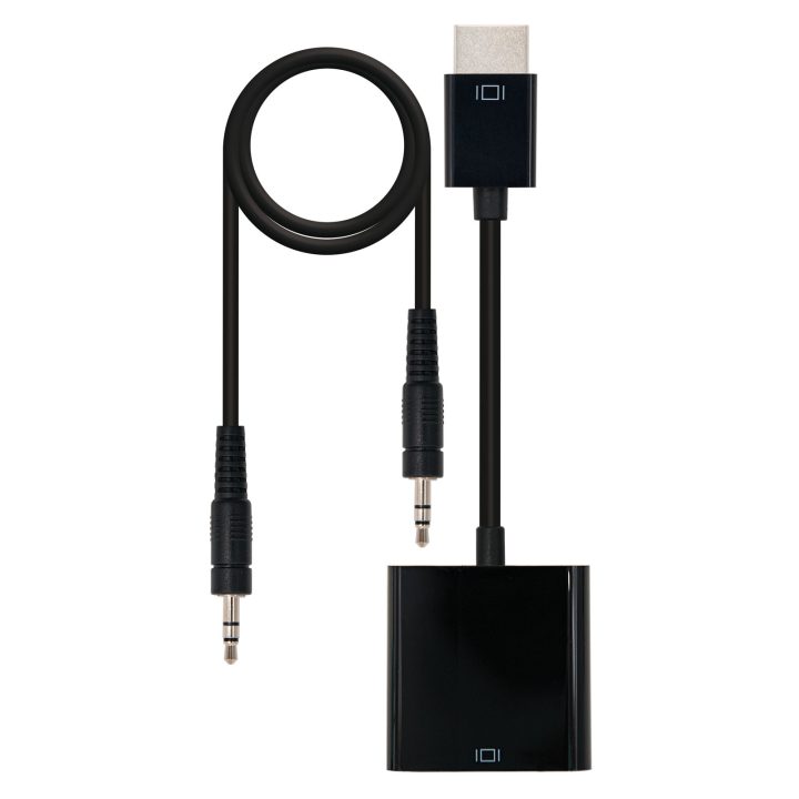 Nanocabo CONVERSOR HDMI PARA SVGA+ÁUDIO, HDMI/M-SVGA/H+3.5/H, PRETO…