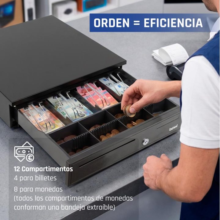 iggual IRON-20 Cash Drawer 42cm 4+8 Black