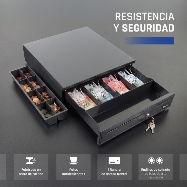 iggual Gaveta de moedas IRON-20 42cm 4+8 preto