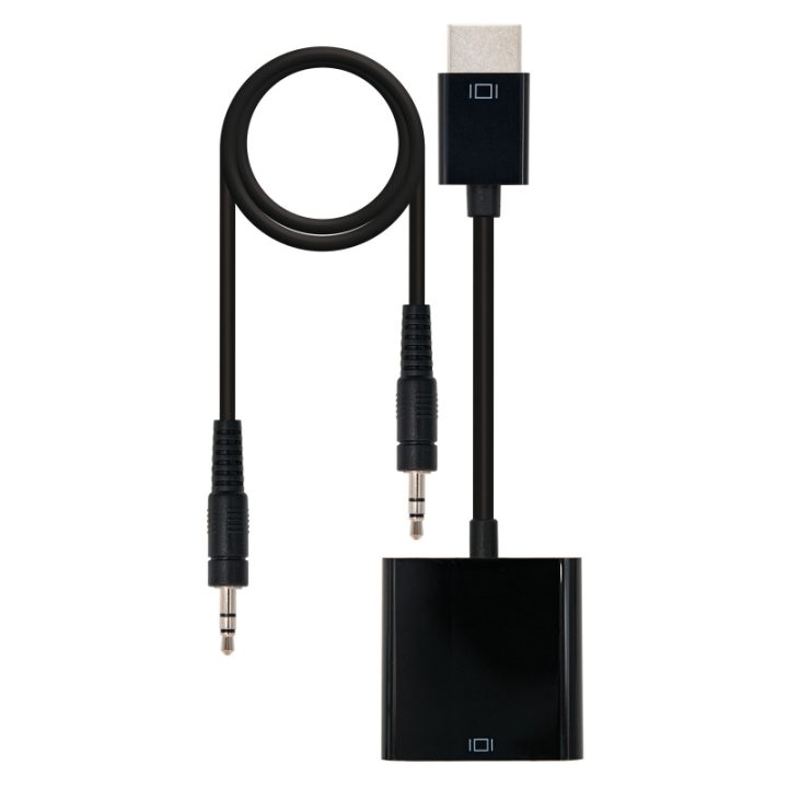 Nanocabo CONVERSOR HDMI PARA SVGA+ÁUDIO, HDMI/M-SVGA/H+3.5/H, PRETO…