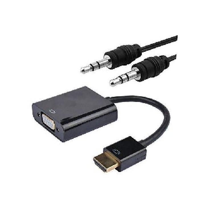 Nanocable HDMI to SVGA+Audio Converter, HDMI/M-SVGA/H+3.5/H, Black…