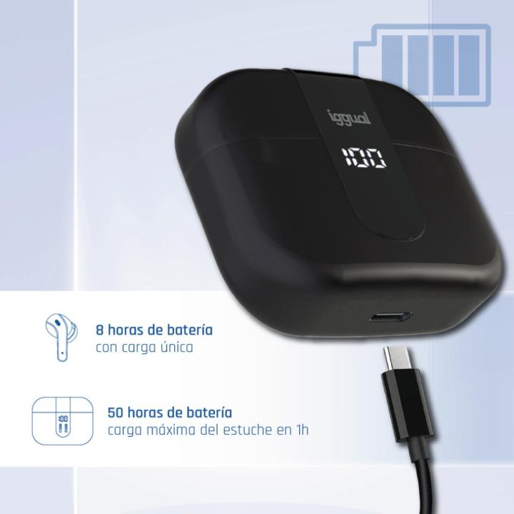 iggual Black True Wireless In-Ear Headphones
