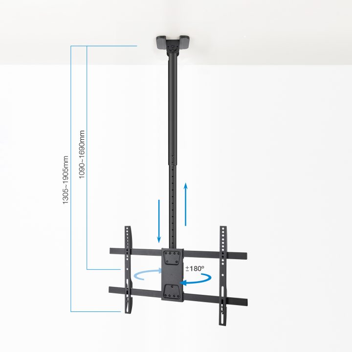 TooQ Soporte de Techo para Pantallas 43"-86", Negro