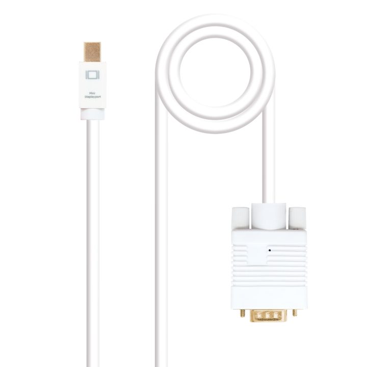 Nanocable Cable conversor Mini DP a VGA, Mini DP/M - VGA/M, Blanco…