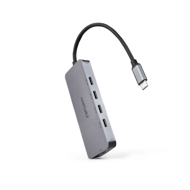 Nanocable USB-C Male to 4 x USB-C Female + USB-C PD 100W Hub…