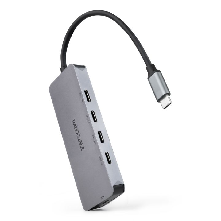 Hub Nanocable USB-C macho para 4 x USB-C fêmea + USB-C PD 100W…