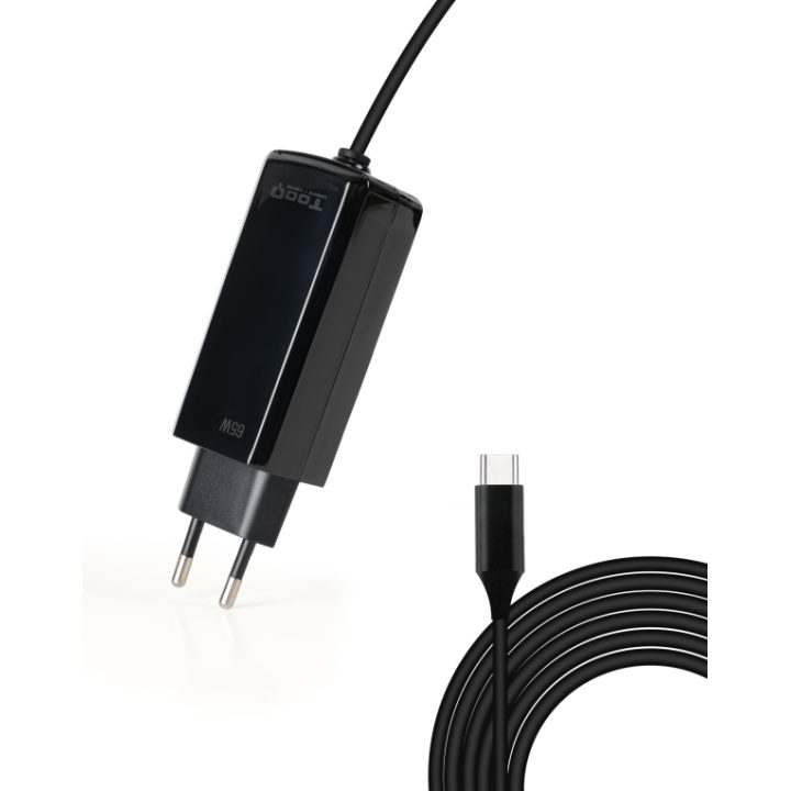 TooQ Carregador de portátil GAN USB-C PD 45W, Preto
