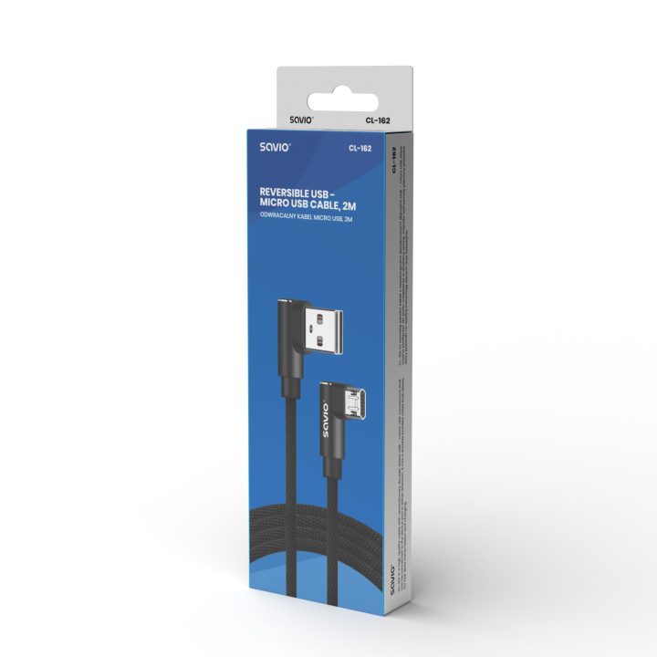 Savio Reversible USB Micro to USB-A Cable 2m CL-162