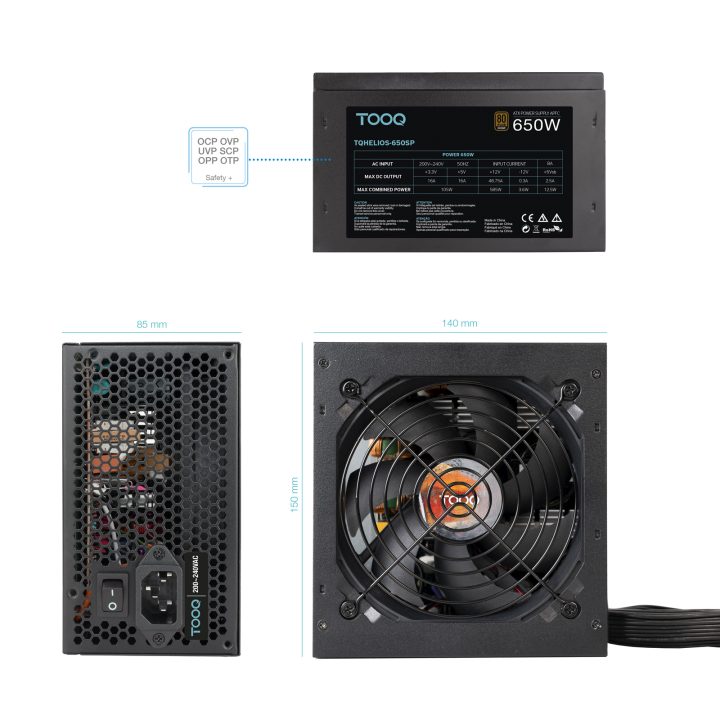 TooQ ATX Power Supply 650W APFC 80Plus Bronze
