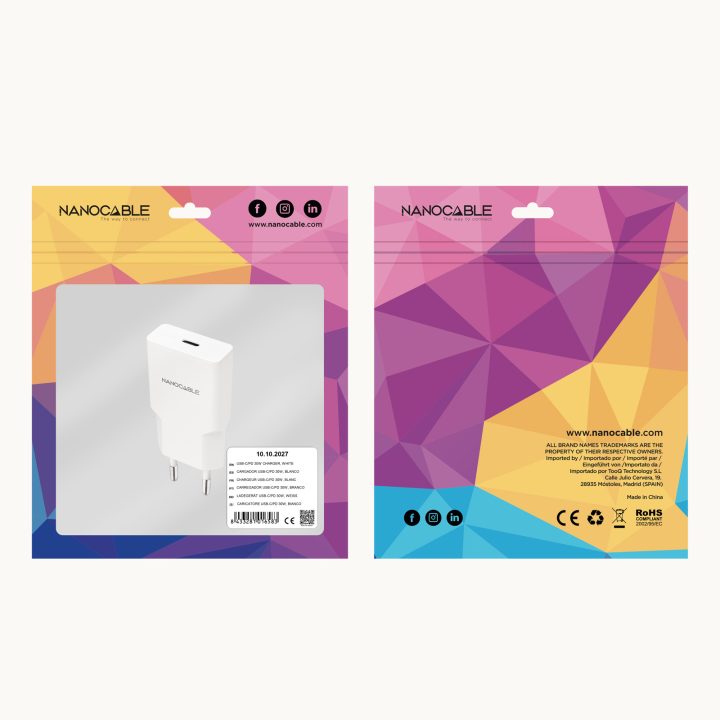 Nanocable USB-C/PD 30W Charger, White