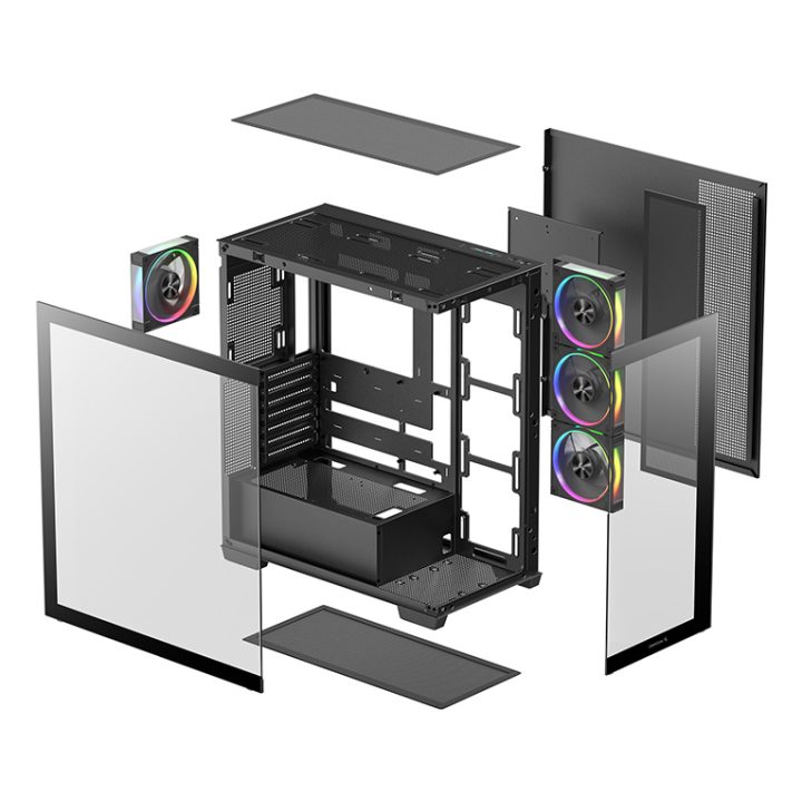 Deepcool CG580V2 Tempered Glass Black ATX Gaming PC Case…