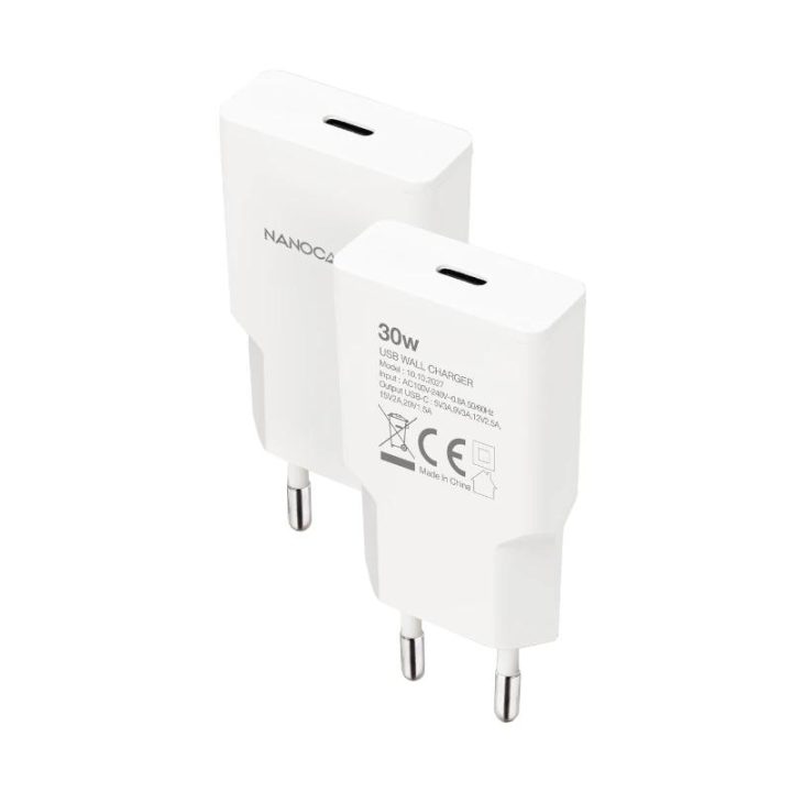 Nanocable Cargador USB-C/PD 30W, Blanco