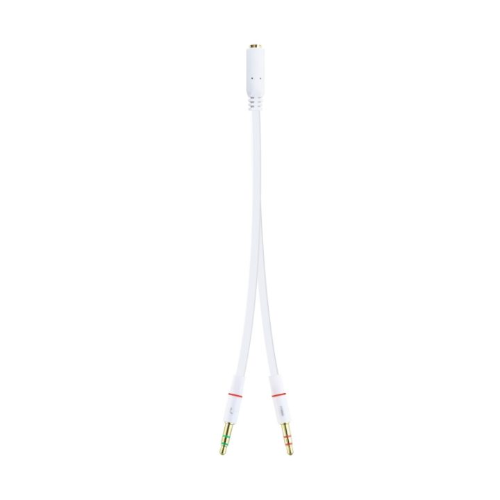 Nanocable Audio Adapter Cable 3.5/H 4-Pin to 2x 3.5/M 3-Pin, White…