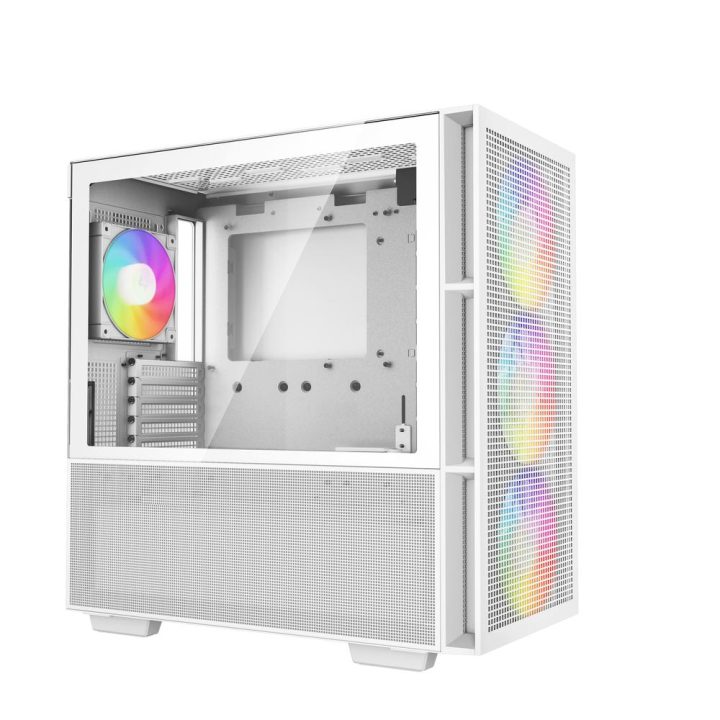 Gabinete de PC gaming Deepcool CH560 RGB e-ATX vidro temperado branco…