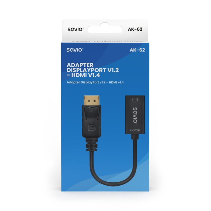 Adaptador dp v1.2- HDMI v1.4 savio ak-62