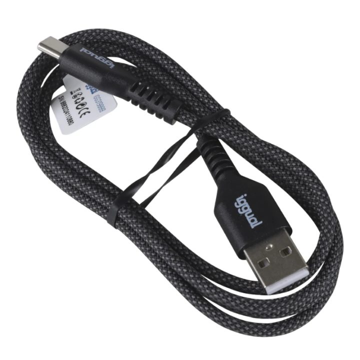 iggual USB-A to USB-C Braided Cable 3A 100 cm