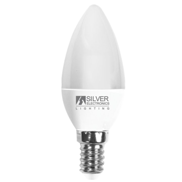 Lâmpada LED decorativa Silver electronic vela 7W 70W-E14-5000K-620…