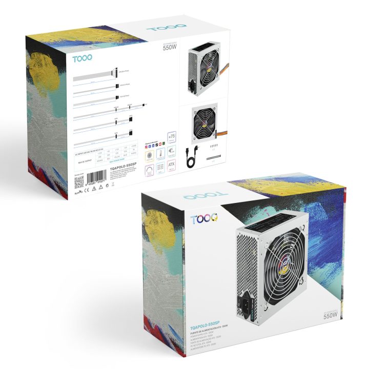 TooQ TQAPOLO-550SP 550 W 20+4 pin ATX ATX Silver Power Supply Unit