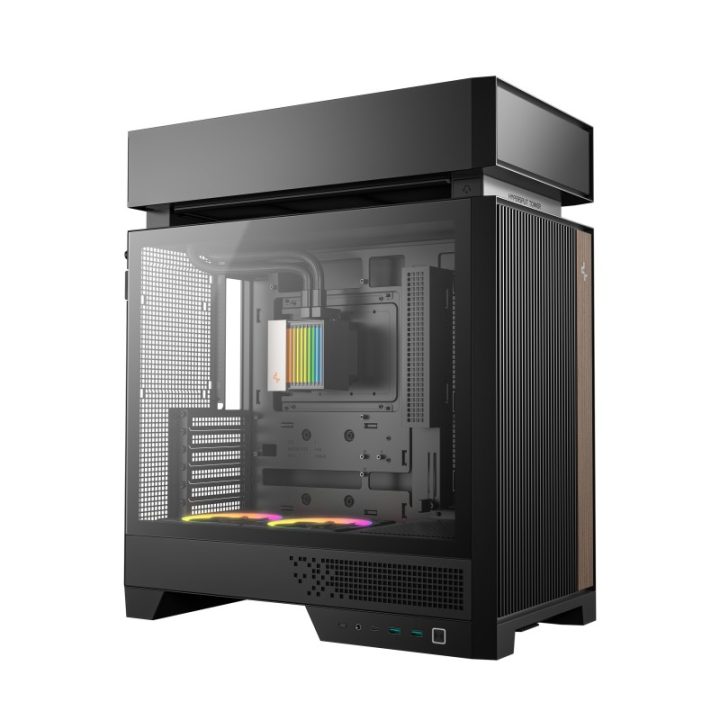 Deepcool CL6600 wh ATX RGB Tempered Glass Black and Wood Gaming PC…