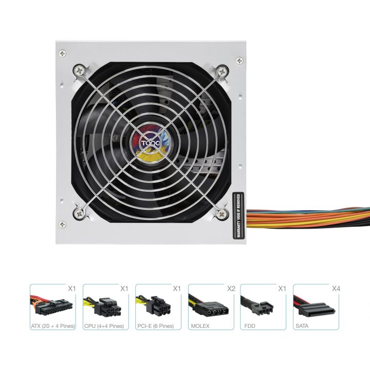 TooQ TQAPOLO-550SP 550 W 20+4 pin ATX ATX Silver Power Supply Unit
