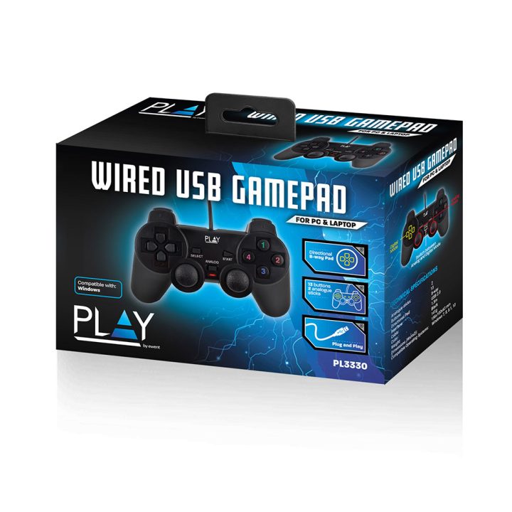 Ewent Play Black USB 2.0 Analog/Digital PC Gamepad
