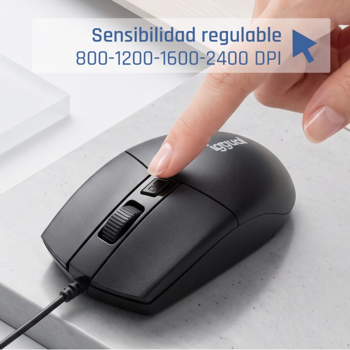 iggual COM-BUSINESS2-2400DPI Optical Mouse Black