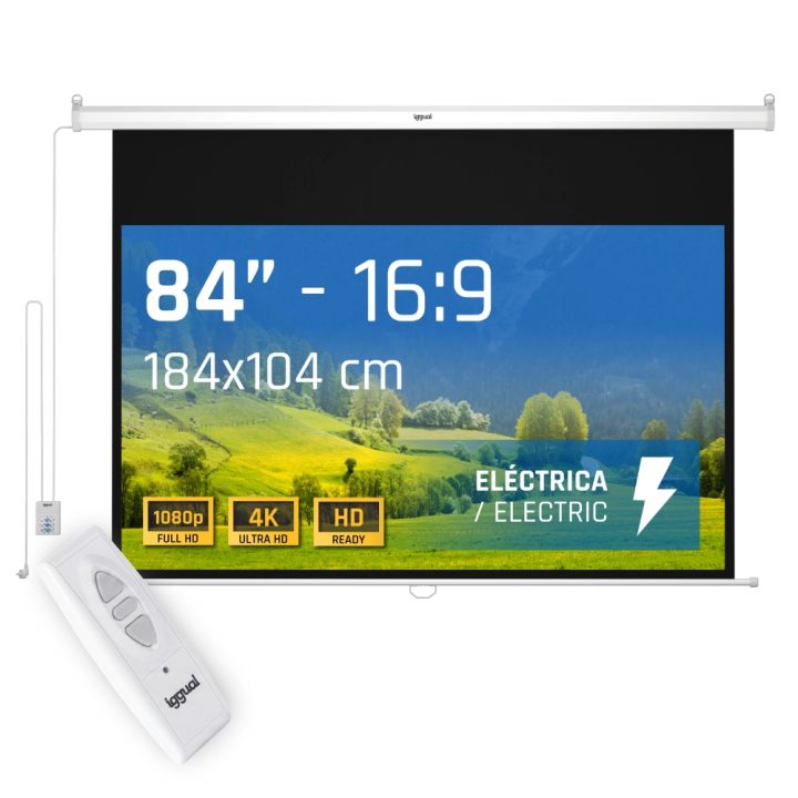 iggual Electric Projection Screen 16:9 84" 184x104 cm