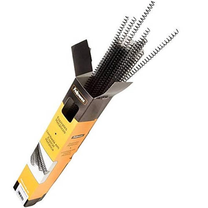 Pack 100 espirais metálicas 10 mm. preto Fellowes 5110301