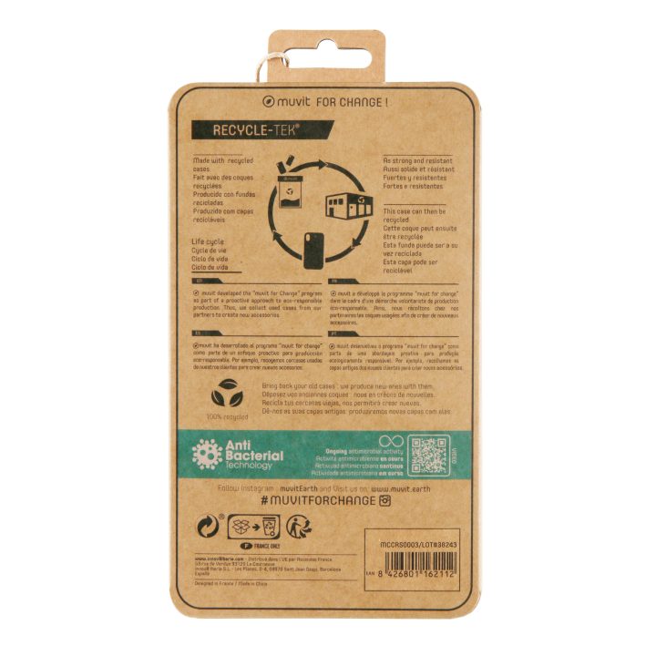 Muvit recycletek antibacterial case for Apple iPhone 11 transparent…