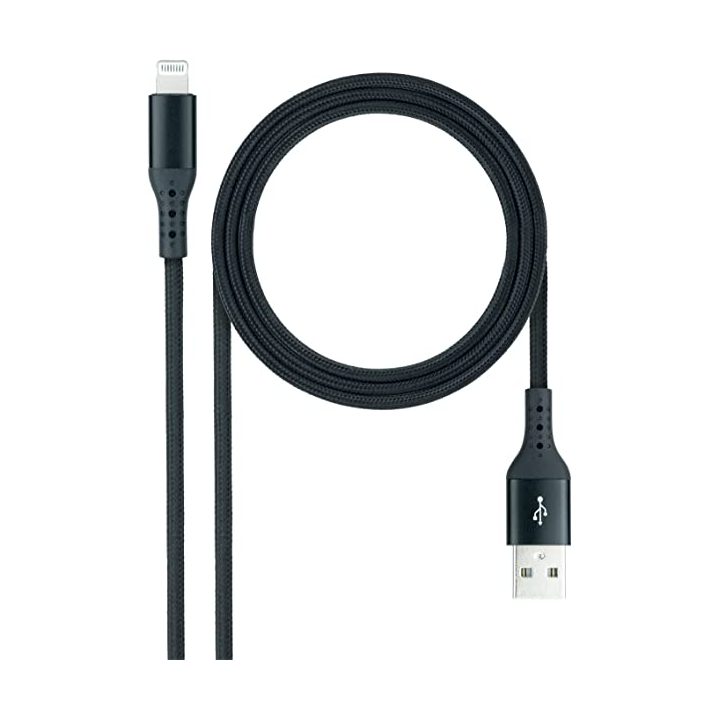 Nanocable Cable Lightning a USB 2.0, Lightning/M -USB A/M, Negro, 1 m