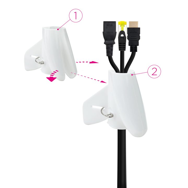Nanocable Flexible Cable Organizer 25 mm, White, 1 m