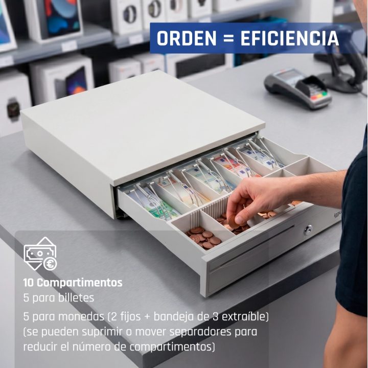 iggual Gaveta de moedas IRON-30W 42cm 5+5 branco