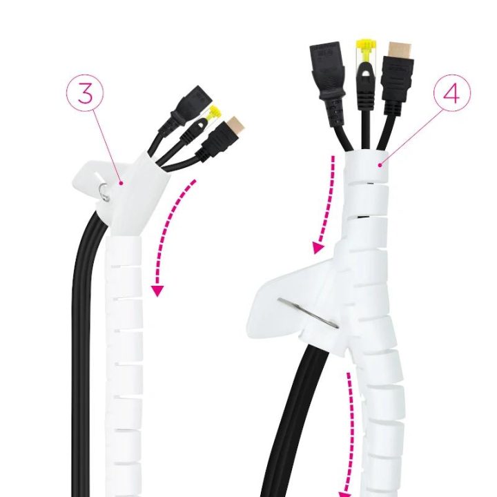 Nanocable Organizador de Cables Flexible 25 mm, Blanco, 1 m