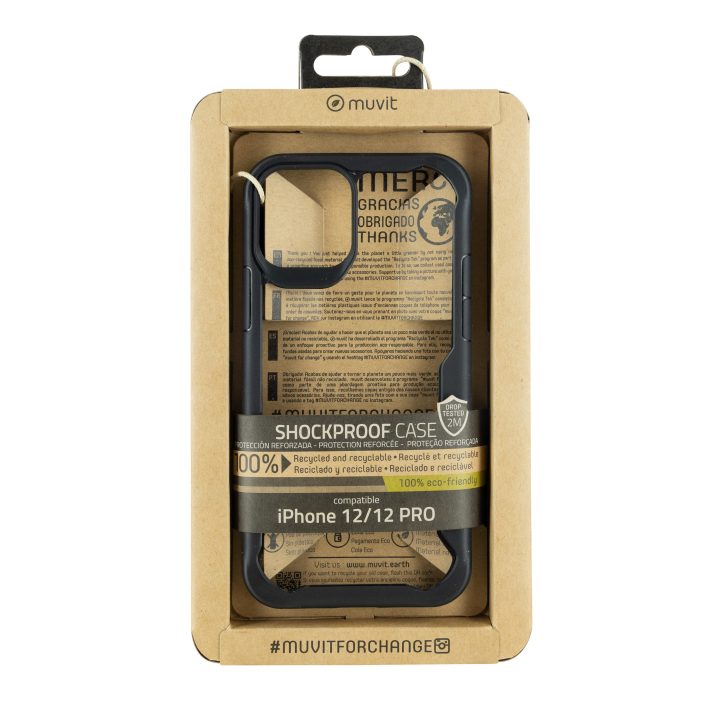 Muvit shockproof 2m case for Apple iPhone 12-12 pro clear-black…