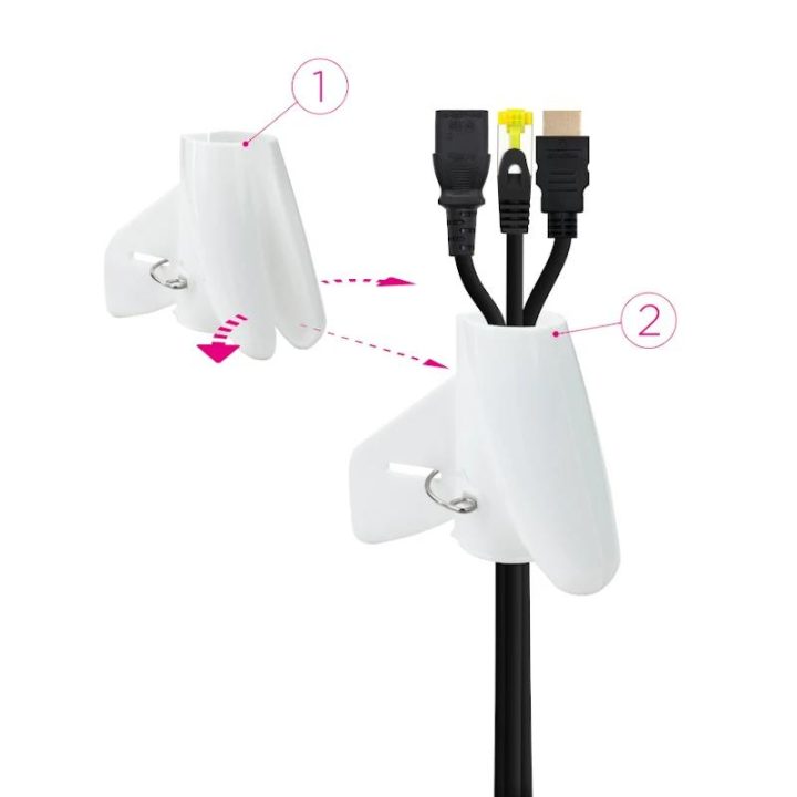 Nanocable Organizador de Cables Flexible 25 mm, Blanco, 1 m