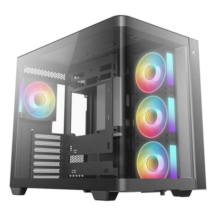 Caixa de PC gaming Deepcool CG530U 4f ATX ARGB vidro temperado preta…