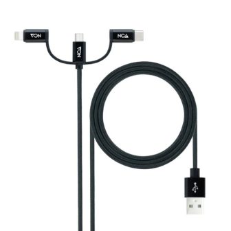 Nanocable Cable USB 3 en 1 Carga/Datos USB-A a USB-C/Micro…