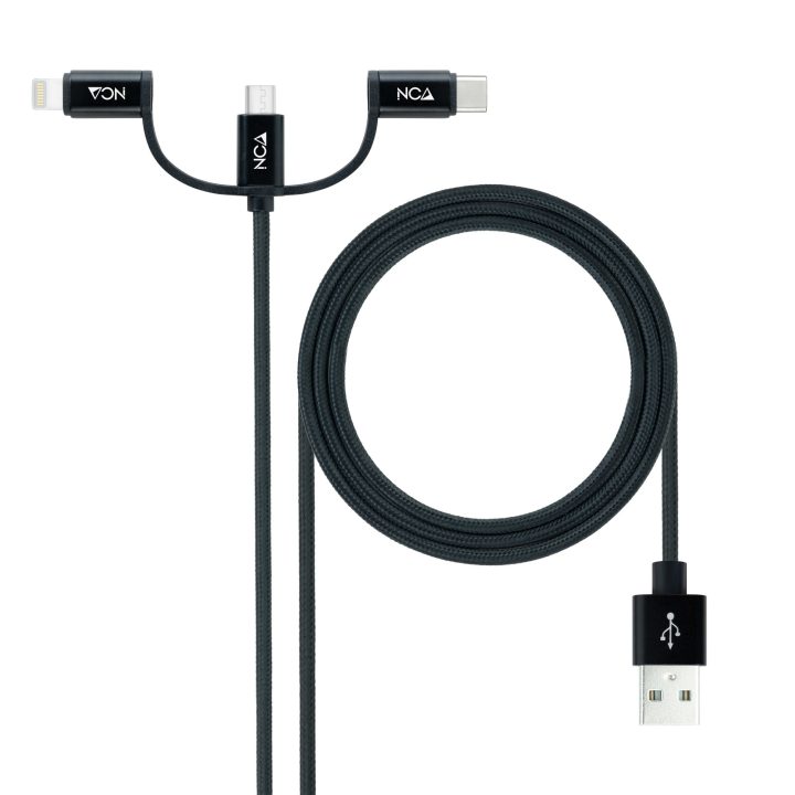 Nanocable Cabo USB 3 em 1 Carga/Dados USB-A para USB-C/Micro…