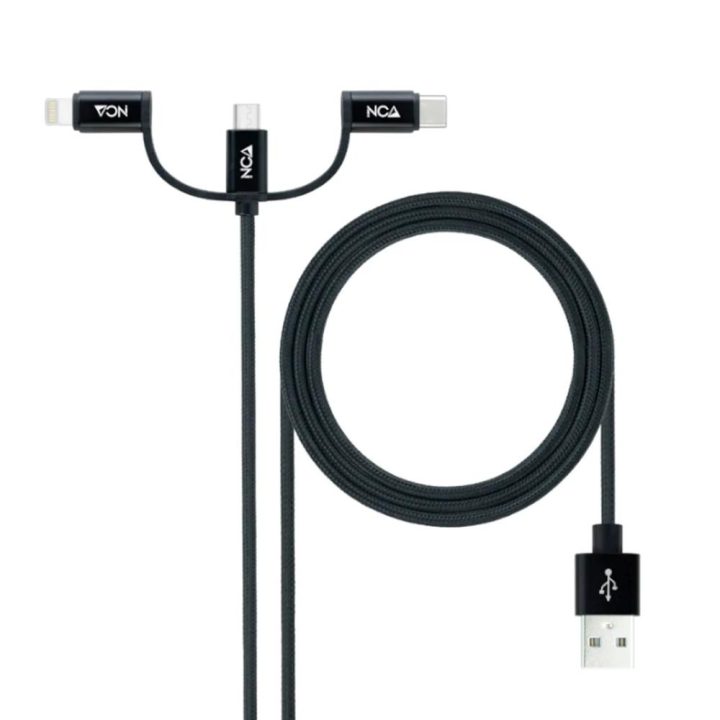 Nanocable Cable USB 3 en 1 Carga/Datos USB-A a USB-C/Micro…
