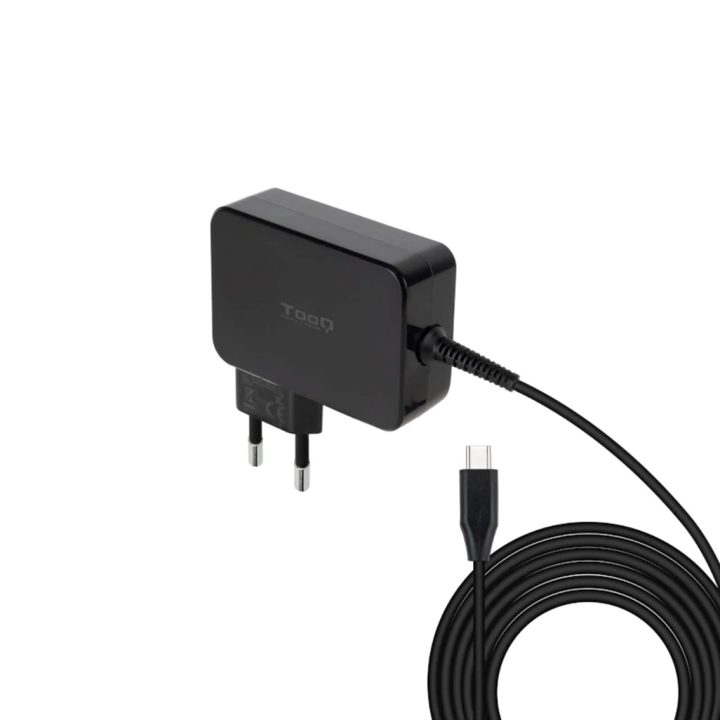 TooQ GAN USB-C PD3.0 90W Laptop Charger, Black