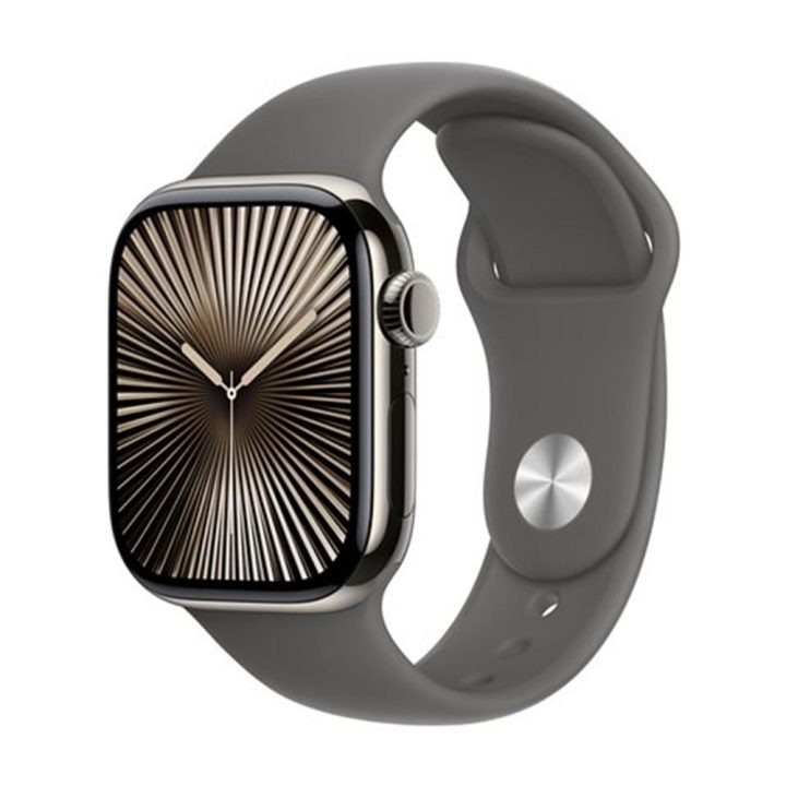 Apple Watch Series 10 GPS + Cellular 42mm Natural Titanium Stone Gray…