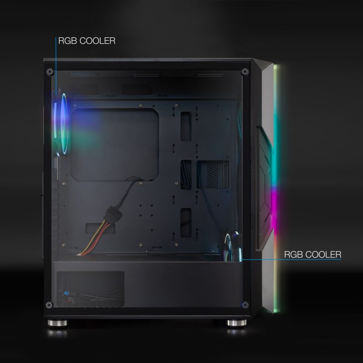 TooQ Mid-Tower Gaming Case TQGCC103-B “NIGHTCITY” Black