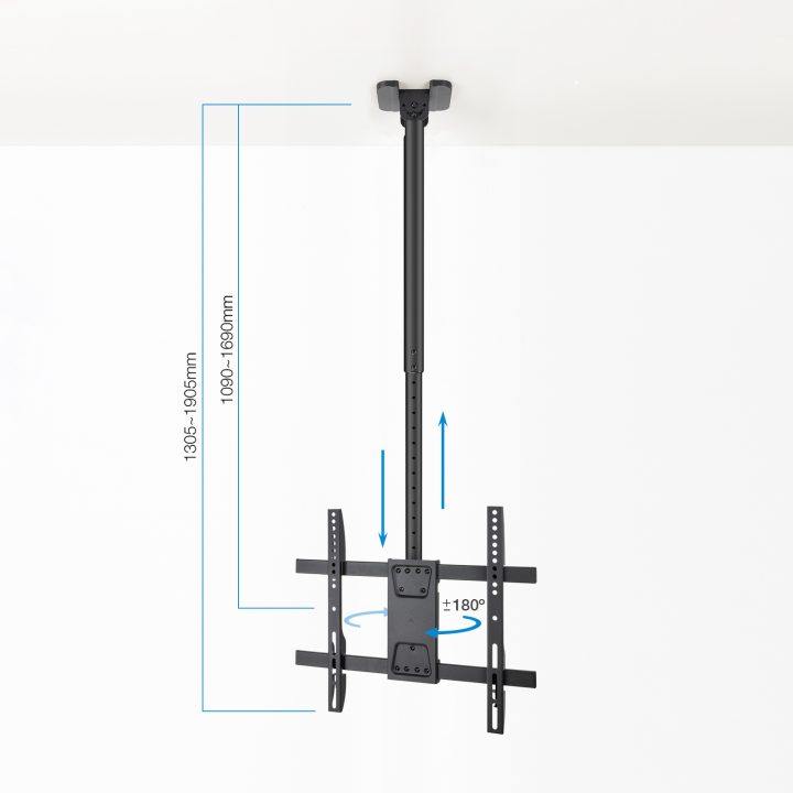 TooQ Ceiling Mount for 32"-75" Screens, Black