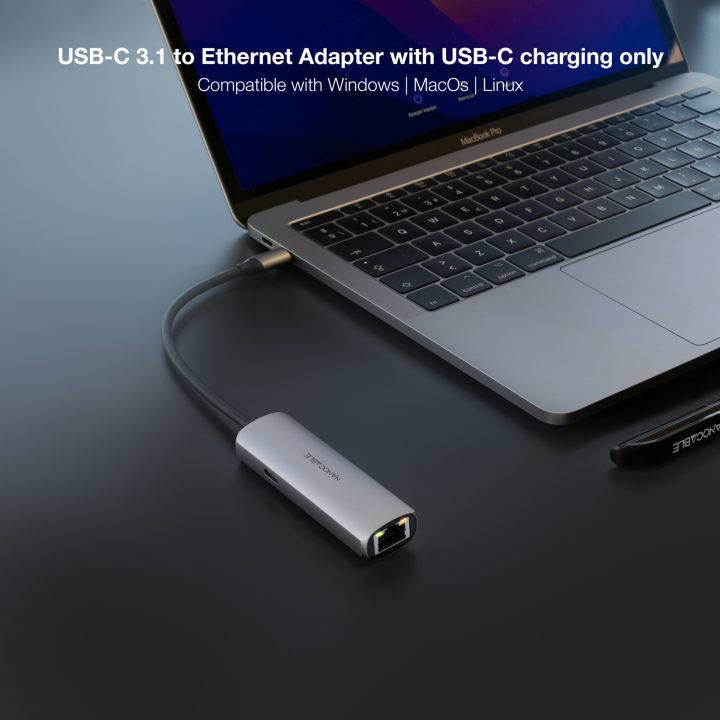 Nanocable Adaptador USB-C 3.1 para RJ45, com PD 100W, USB-C/M…