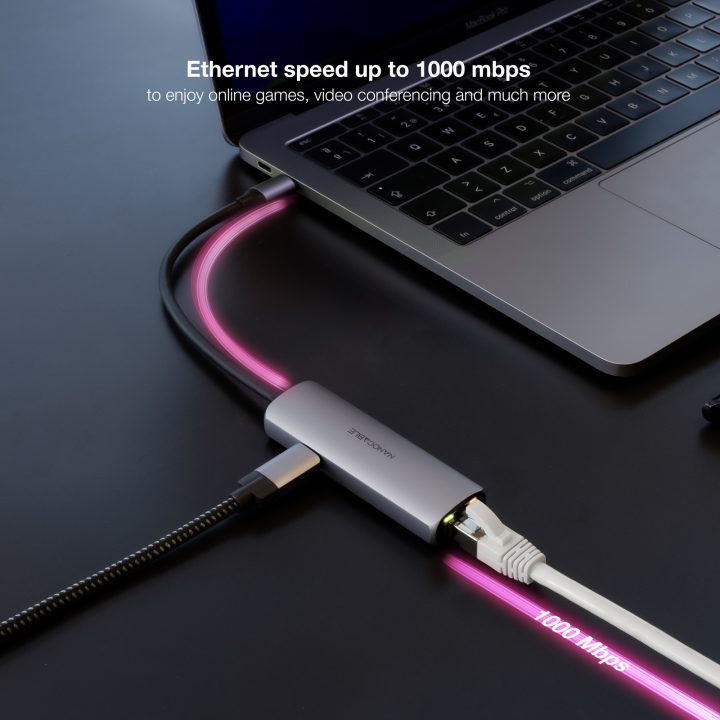 Nanocable Adaptador USB-C 3.1 a RJ45, con PD 100W, USB-C/M, Aluminio…