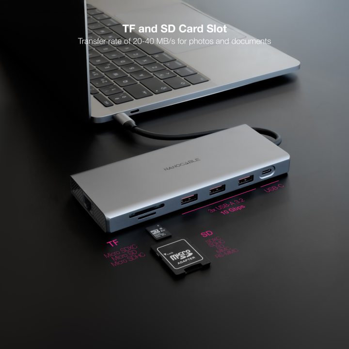 Nanocable Hub USB-C 12 em 1, Conversor USB-C 3.1 para 3xUSB-A 3.2 +…